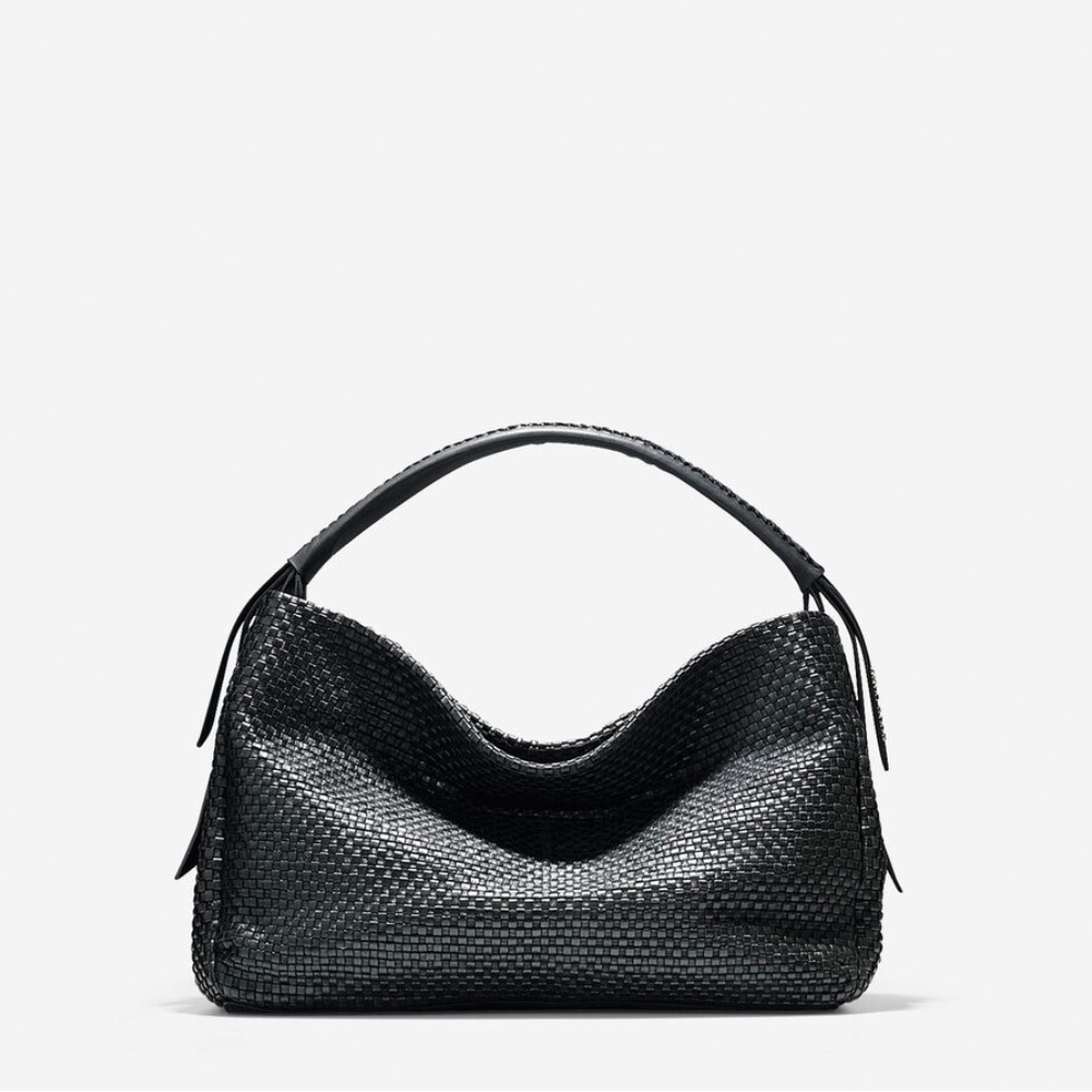 Cole Haan Black Woven Hobo Bag